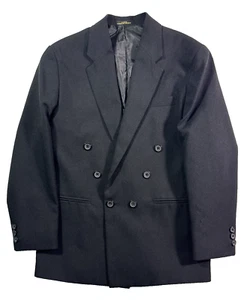 youth boys black Double Breasted Amherst blazer jacket sport suit coat 14 R - Picture 1 of 9