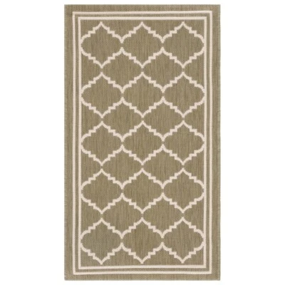 SAFAVIEH Indoor Outdoor CY6889-244 Courtyard Green / Beige Rug - Image 1 of 4