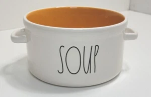 Rae Dunn “SOUP” Soup Bowl W/2 Handles Orange Interior~ NEW - Picture 1 of 7