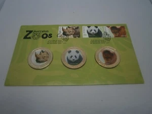 2012 Australian Zoo's set of 3 medallion PNC #713/ 7500 FREE POST - Foto 1 di 2