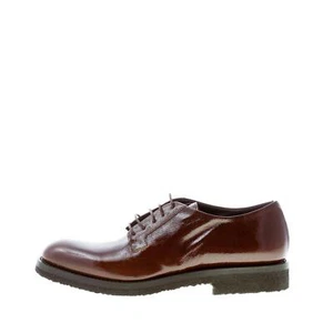 DEL CARLO scarpe donna stringata Naka in pelle verniciata marrone suola para - Imagen 1 de 7