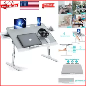 Multi-Functional Ergonomic Laptop Table with 2 Drawers - Ideal for Home & Office - Picture 1 of 8