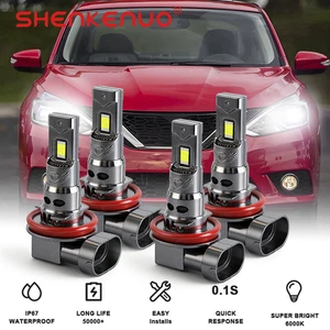 H11 H11 For Nissan Sentra 2016 LED Headlight 6000K Bulbs HI/LO BEAM Cold White - Picture 1 of 9