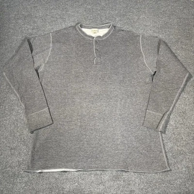 Camisa de Conductor LL Bean River Para Hombres XL Alta Gris Mezcla de Lana Dos Capas Henley XLT Foto 1 de 4