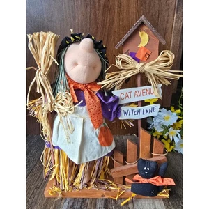 Vintage Handmade Halloween Witch Decoration Cat Avenue Decor Y2K Cottagecore - Picture 1 of 9
