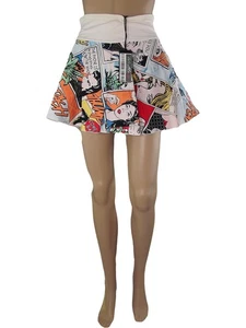 Stilonoir Damen Minirock Baumwolle Comic Muster Gr. 40 Senkrecht Elegant - Bild 1 von 13