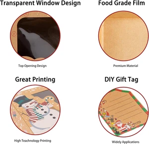 12 Pack Christmas Cookie Boxes with Clear Window, Cute Tags and Ropes, Candy ... - Picture 1 of 7