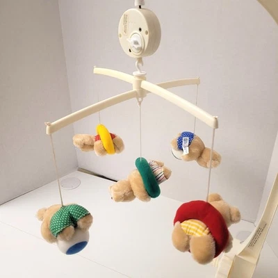 De Colección Pansy Ellen 1990 Bebé Musical Móvil Playa Osos Cuna Accesorio Juguete con Caja Foto 1 de 4