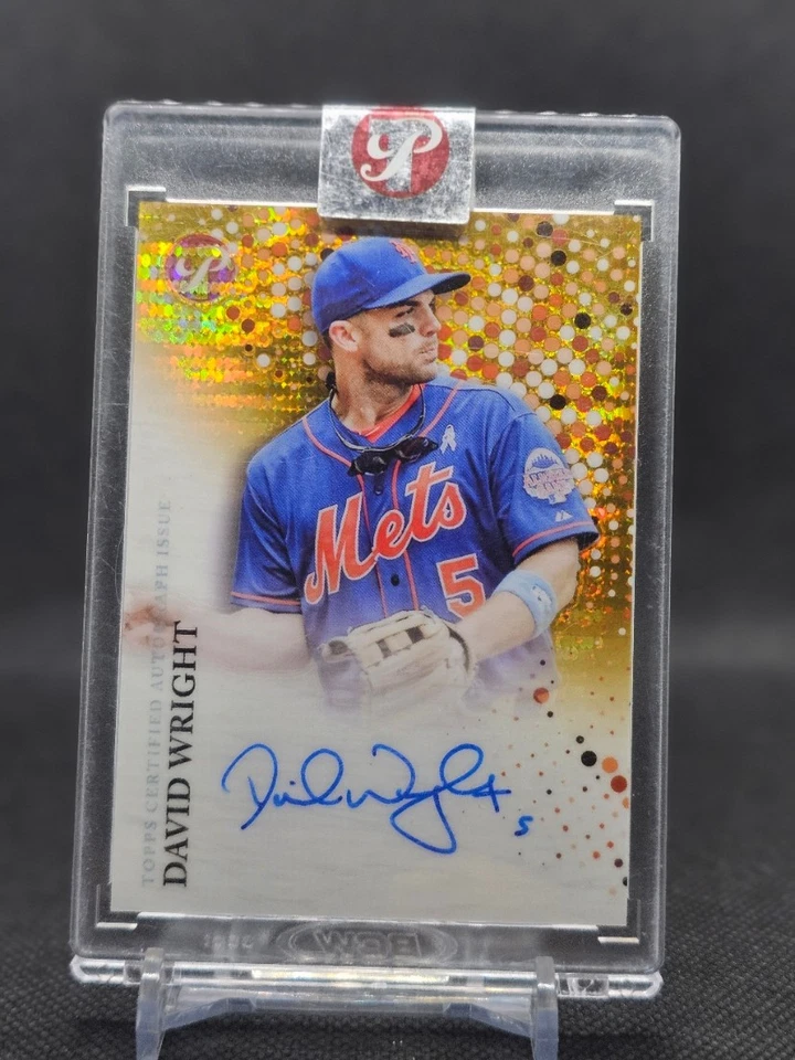 Topps 2022 prístino David Wright refractor automático moteado dorado 21/50 PA-DW METS Foto 1 de 2