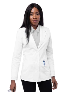 Adar Womens Classic 28” Tailored Consultation Short Lab Coat - Picture 1 of 14