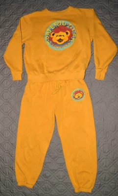 Conjunto de moletom Grateful Dead Lounge L urso amarelo calça de moletom roupa combinando - Imagem 1 de 4