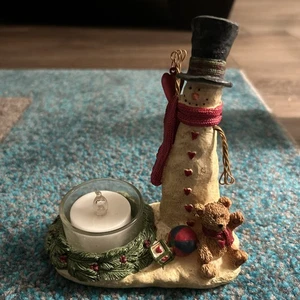 Yankee Candle Candleholder Snowman Heart Tea Light 2012 5.5" - Picture 1 of 7