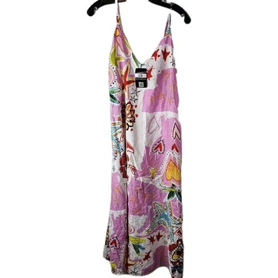 Moda Line Park Womens Colorful Spaghetti Strap Midi Dress Boho Vacation NWT - Image 1 of 4