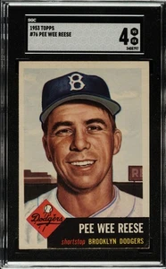 1953 Topps #76 - Pee Wee Reese - SGC 4 - Brooklyn Dodgers Hall of Famer - Foto 1 di 2