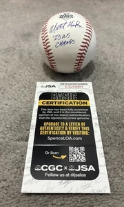TEXAS RANGERS MATT HICKS SIGNED 2023 WORLD SERIES BALL BASEBALL JSA COA - Picture 1 of 4