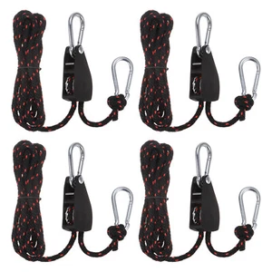 4pcs 1/4" (6mm) Ratchet Rope Hanger Metal Gears 7.9ft Tie Down Strap - Picture 1 of 6