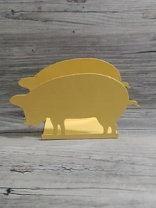 Servilletero de Cerdo Amarillo De Colección Metal 7" L x 4" t x 2" w - Imagen 1 de 5