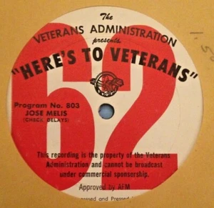 RADIO SHOW: HERE'S TO VETERANS #802 MILT KAMEN SHOW & JOSE MELIS - Picture 1 of 2