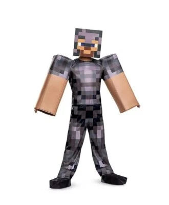 Disfraz de Minecraft Steve con disfraz de netherite para niños armadura de lujo talla 8-10 Foto 1 de 4