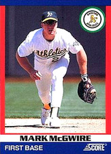 1991 Score 100 Superstars #39 Mark McGwire Oakland Athletics