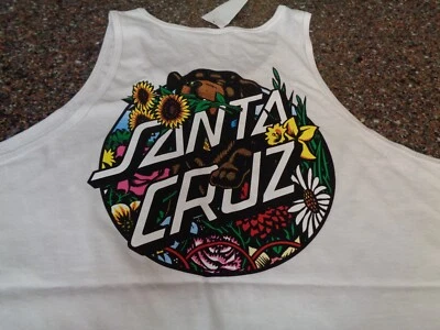 Camiseta sin mangas Santa Cruz Dressen Pup Dot grande blanca sin mangas nueva con etiquetas Foto 1 de 4