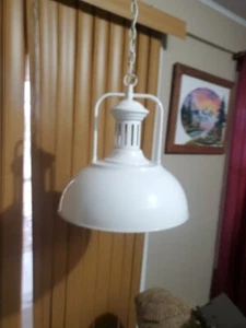 Industrial Retro Ceiling Pendant Light White Hanging Lamp Fixture for Warehouse - Picture 1 of 4