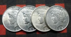 1922-1925 Peace Silver Dollar Run, 1922, 1923, 1924, 1925, 4 USA $1 Coins - Picture 1 of 4