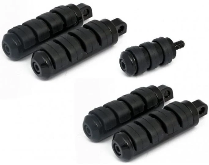 KIT PEDANINE PEDANE NERE PER HARLEY DAVIDSON SOFTAIL DYNA SPORTSTER IRON CUSTOM  - Immagine 1 di 1