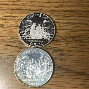 2-1989 Kanada River Mackenzie River Gedenknachweis Dollar und unc - Bild 1 von 2