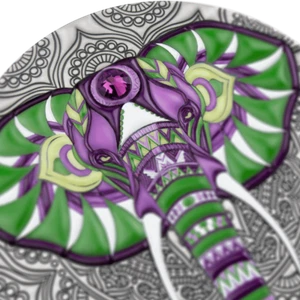 ELEPHANT Mandala Collection 2 Oz Antique finish SILVER COIN Niue 2019 BOX/COA - Bild 1 von 6