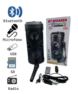 Cassa Acustica Amplificata Trolley Karaoke Bluetooth con Microfono USB SD MUSICA - Foto 1 di 1