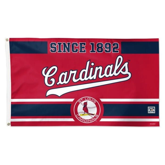 St. Louis Cardinals MLB Throwback Red Deluxe 3' x 5' Flag Wincraft - Image 1 of 1