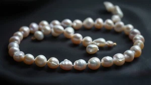 Echte Süßwasserperlen Perlenkette - Bild 1 von 3