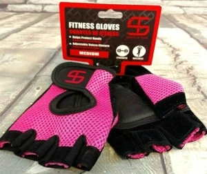 Nuovi guanti fitness Shred & Tone taglia media 1/2 dito rosa e nero spedizione gratuita - Foto 1 di 5