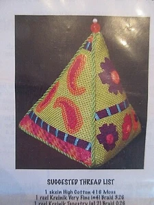Shear Creations 3-D PYRAMID FRAME WEIGHT Needlepoint Canvases (3) & Stitch Guide - Picture 1 of 5