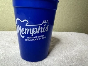 Memplis Tennessee Sounds Perfect Memphis Home Of The Blues Plastic Cup Blue - Picture 1 of 5