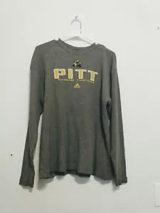 Camiseta deportiva de manga larga tejida acanalada gris unisex del equipo de fútbol Pitt Panthers - Imagen 1 de 3