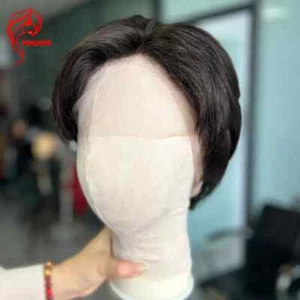 Full Lace Wig For Men Short Cut Human Hair Wigs Pre Styled Transparent Male Wigs - Picture 1 of 11