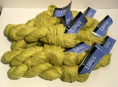 10 skeins Berroco Tanager 6827 Linus Linen Crepe Ribbon Yarn Lime Italy Disc! J - Image 1 of 4