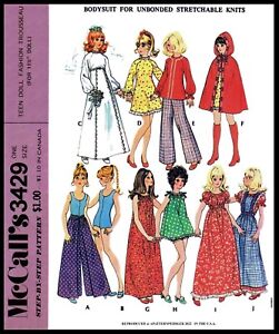 McCall's 3429 BARBIE Vintage Fashion Doll Fabric Sewing Pattern Gina Babs Tammy