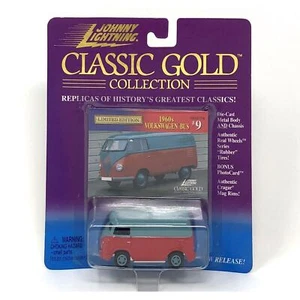 Red 1960s Volkswagen Bus - Johnny Lightning Classic Gold Collection - Picture 1 of 4