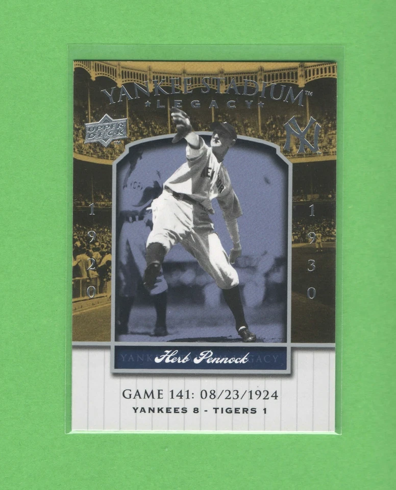 2008 Upper Deck Yankee Stadium Legacy - #YSL141 - Herb Pennock - NY Yankees  - Image 1 of 2