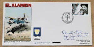 WW2 EL ALAMEIN HURRICANE 1992 COVER SIGNED BY Sqn Ldr DONALD JACK 80 SQUADRON - Picture 1 of 2