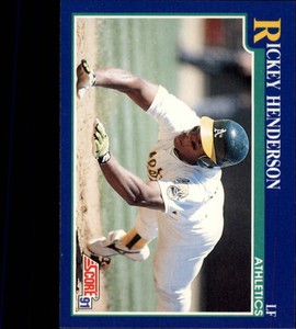 1991 Score Oakland Athletics Baseball Card #10 Rickey Henderson