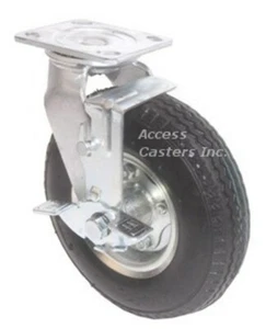 10PPNTSB 10" Swivel Caster Pneumatic Wheel with Brake 350 lbs Capacity - Picture 1 of 3