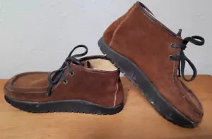 Vintage Kalso Earth Stiefeletten mit negativem Absatz Größe 7 oder 8? Wildleder gefüttert Lammfell - Bild 1 von 9