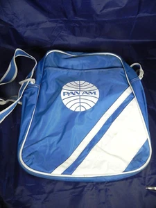 Vintage Pan Am Airlines Blue White Carry On Travel Bag Tote by SOREN - Picture 1 of 12