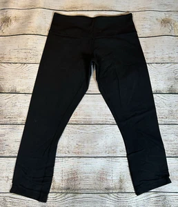 Lululemon Womens Leggings UK 10 US 6 Black Stretch Cropped 21L Yoga Exercise - Picture 1 of 14