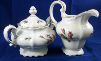 Rosenthal Moss Rose Pompadour Shape Set of Creamer and Sugar Bowl with Lid - Изображение 1 из 4