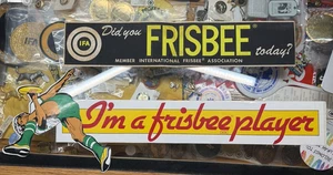 Wham-o Frisbee 2er Set Vintage Autoaufkleber IFA Anfang 1970 Spieler 1979 - Bild 1 von 7